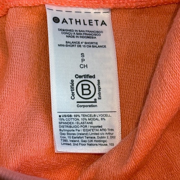 Athleta Shorts Womens Small Orange Balance 4 Inch Shortie Pockets Vaca Beach NEW - Picture 8 of 14